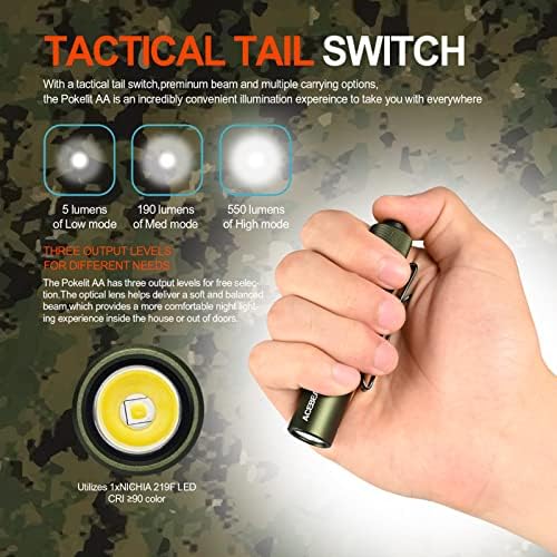 Rechargeable Mini Flashlight with Clip - 550 High Lumens