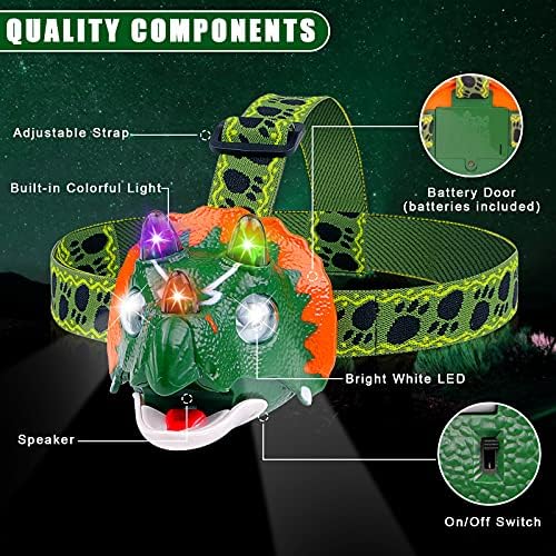 Triceratops Dinosaur Headlamp for Kids