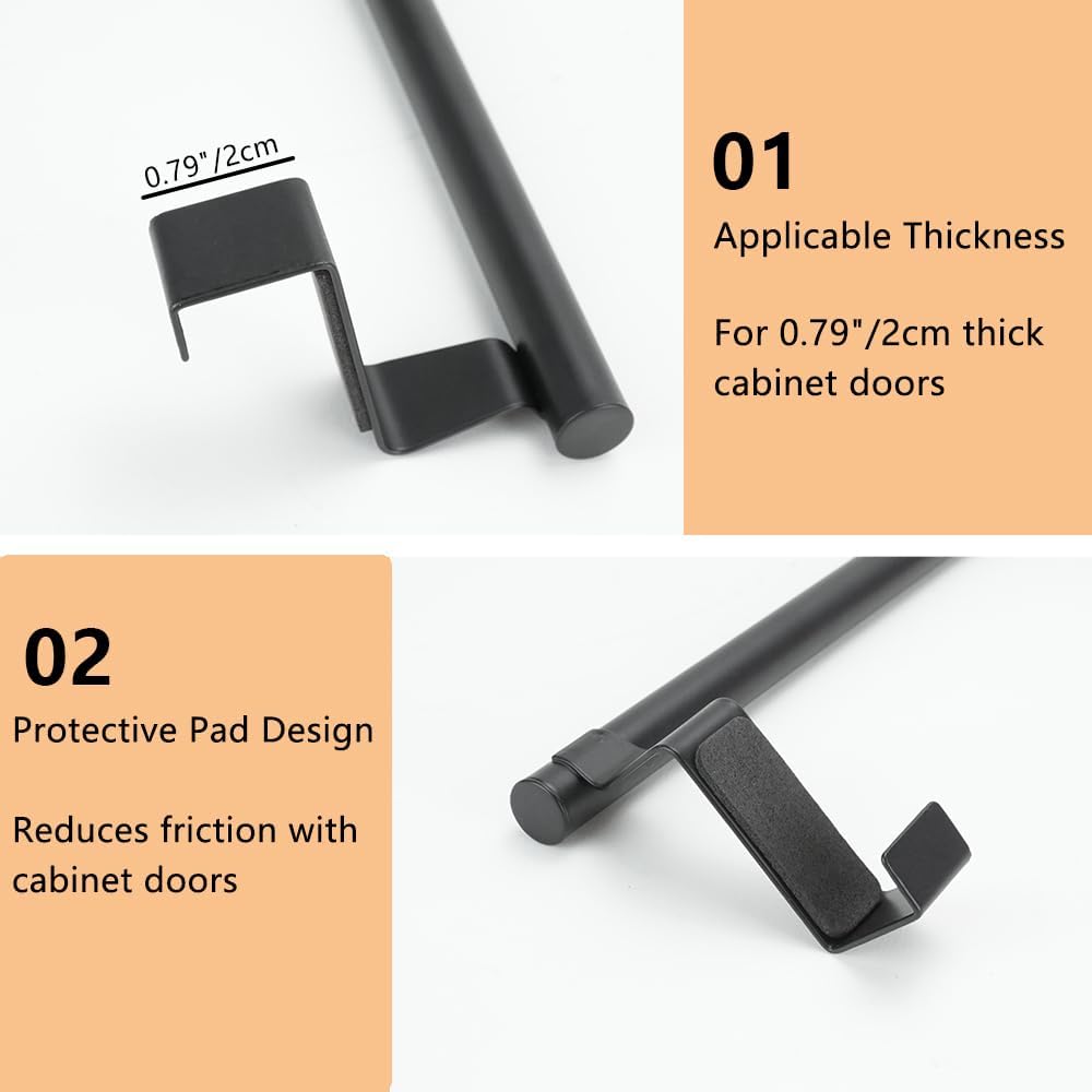 SITAKE 4PCS Cabinet Door Towel Bar Black