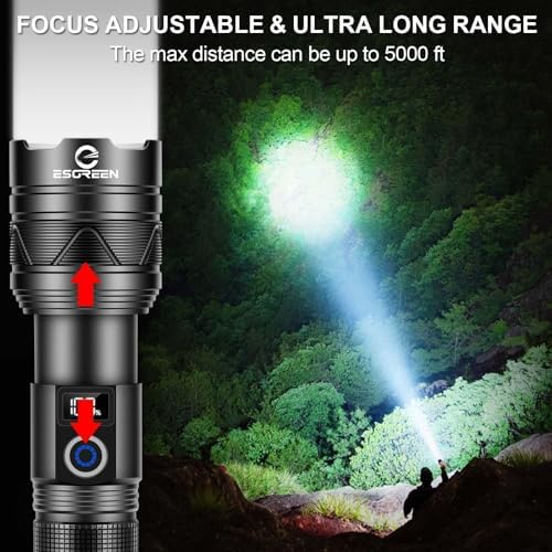 ESGREEN Rechargeable Flashlight with 5000ft Beam