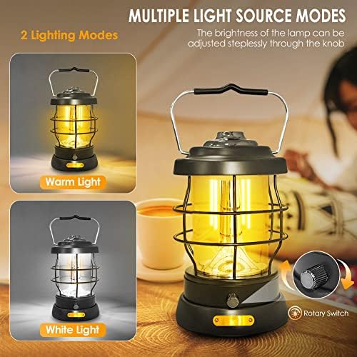 UniqueFire Retro Camping Lantern Rechargeable LED Camping Lantern for Emergency Outdoors