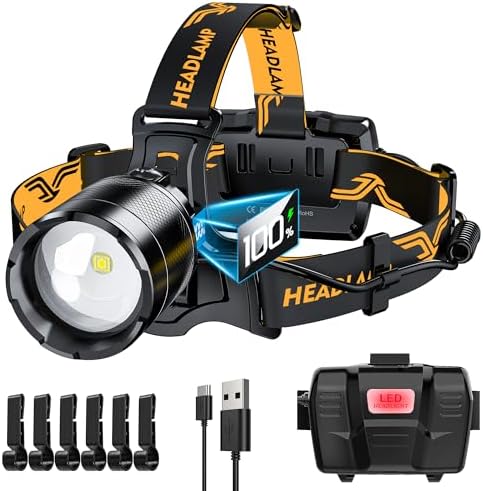 150000 LM Bright Headlamp Rechargeable