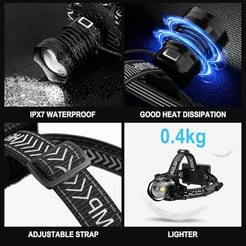 Rechargeable LED Headlamp with 990000 Lumens