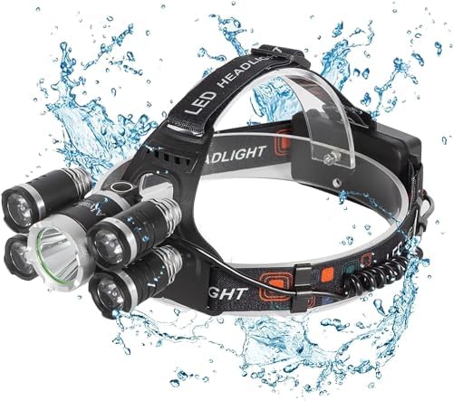 12000 Lumens Rechargeable LED Headlamp for Camping Hiking Hunting