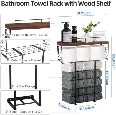 Stylish Wall-Mount Towel Rack for Efficient Storage