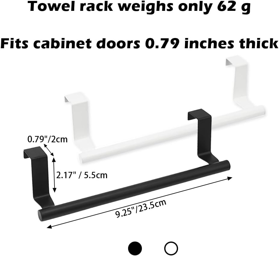 SITAKE 4PCS Cabinet Door Towel Bar Black