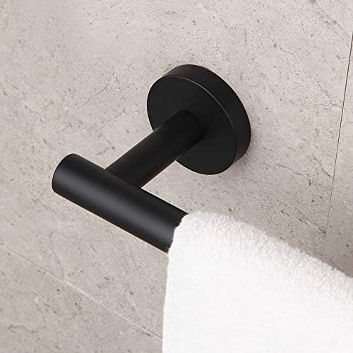 Sturdy Stainless Steel Bathroom Towel Bar Modern Black Design for Home Use