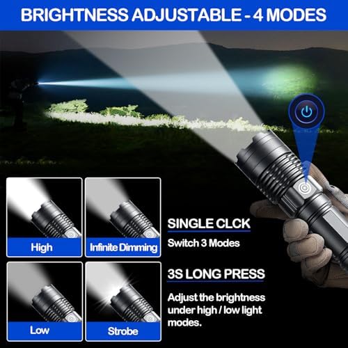 YLQFH 3 Pack Rechargeable Flashlights High Lumens