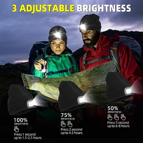 YMHB Unisex Beanie Hat withLED Night Light Christmas