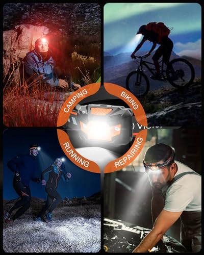 Victoper Headlamp 2Pack 4 Modes Red Light Waterproof Headlamp for Camping Hiking