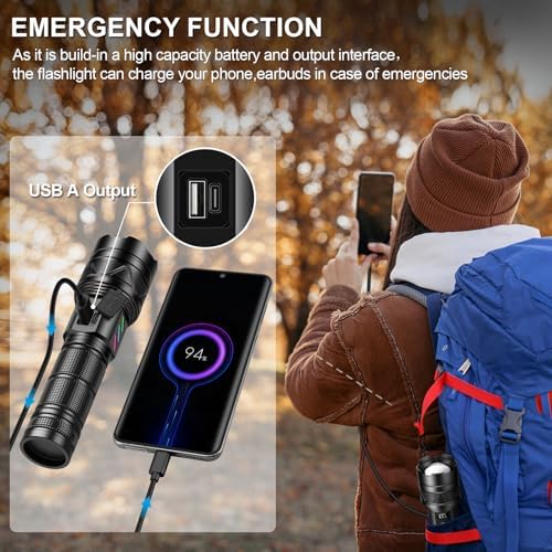 ESGREEN Rechargeable Flashlight with 5000ft Beam