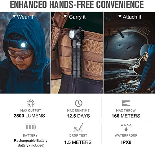 OLIGHT Perun 2 2500 Lumens Rechargeable Headlamp Black