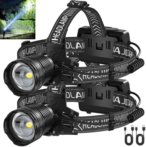 990000 Lumens Rechargeable Headlamp with 3 Modes and IPX7 Waterproof
