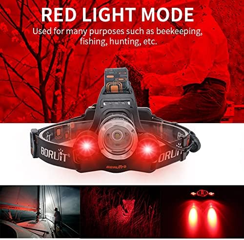 Versatile 5000 Lumens Rechargeable Headlamp for camping fishing and hunting