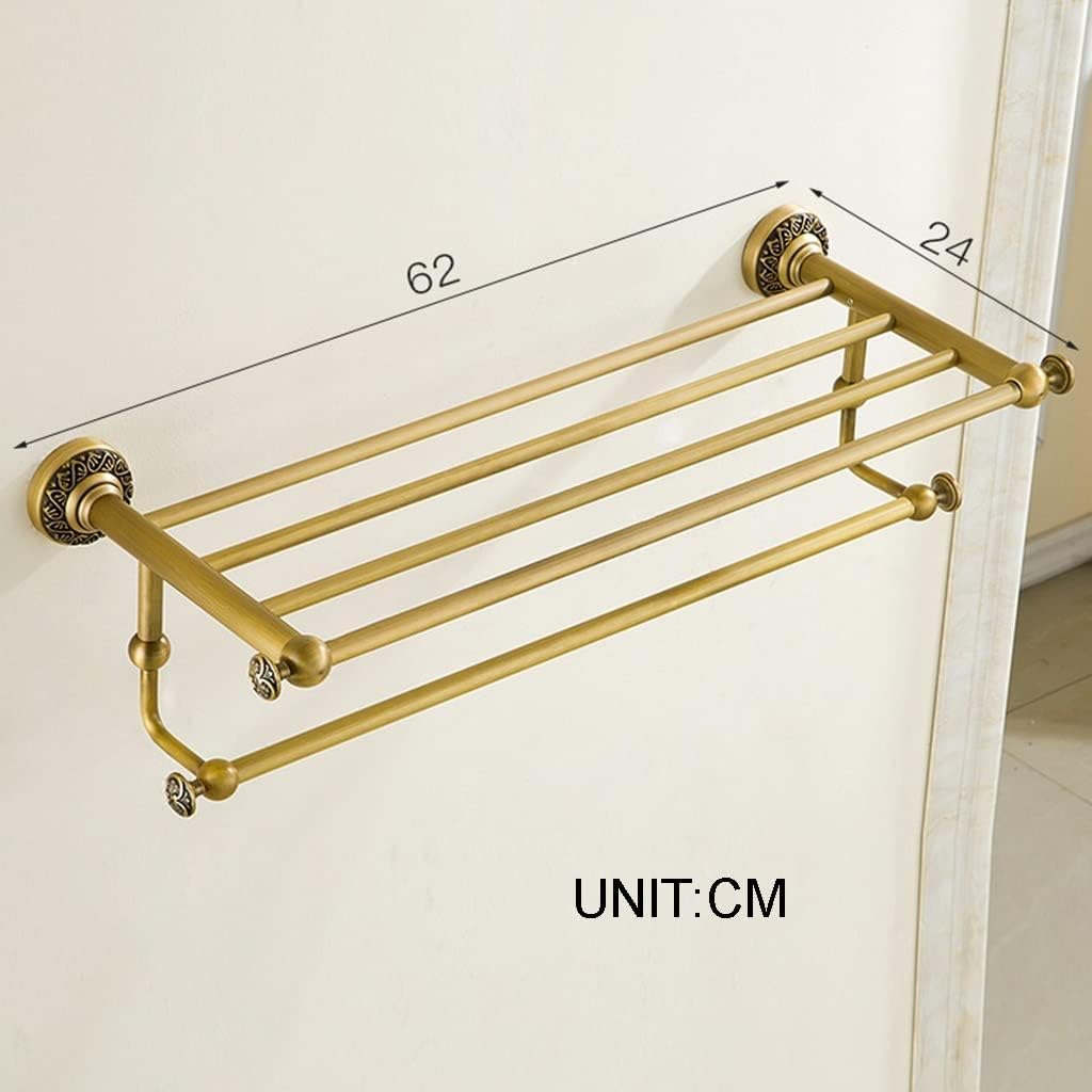 Elegant European Antique Copper Bath Towel Rack