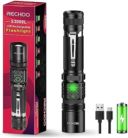 RECHOO Rechargeable Flashlight WaterproofE DC Tool