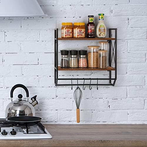 CADUKE 2-Tier wall-mounted bathroom towel rack with hooks