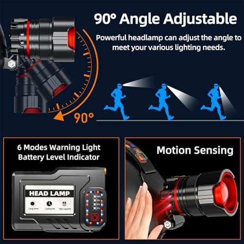 Rechargeable Headlamp with 900000 Lumens
