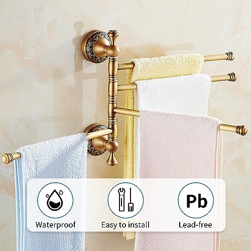 Antique Bronze Swivel Towel Rack for Bathroom Storage
