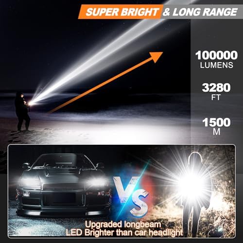 MOREVAC 100000LM Tactical Flashlight