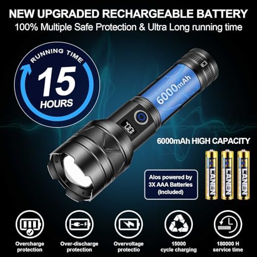 ESGREEN Rechargeable Flashlight with 5000ft Beam