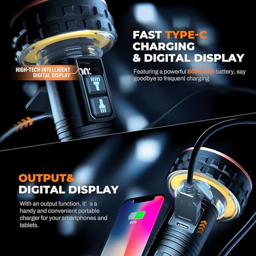 Elesall Discover 5000 Lumen Rechargeable LED Flashlight with Dual Modes