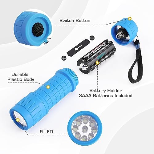 Works In The Dark 9-LED Flashlight Pack