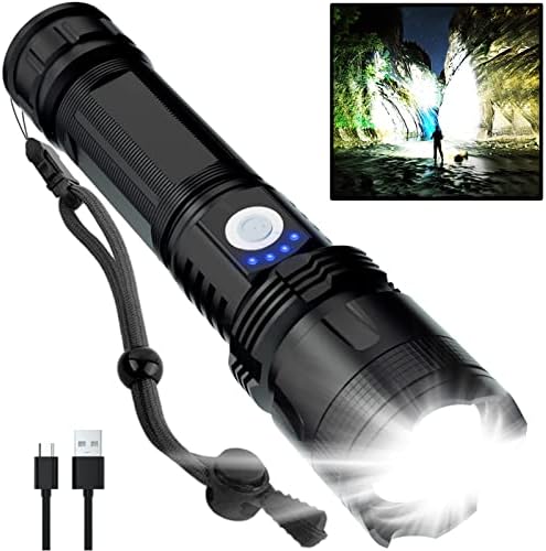 990000 Lumens Rechargeable Flashlight Waterproof Bright Reliable