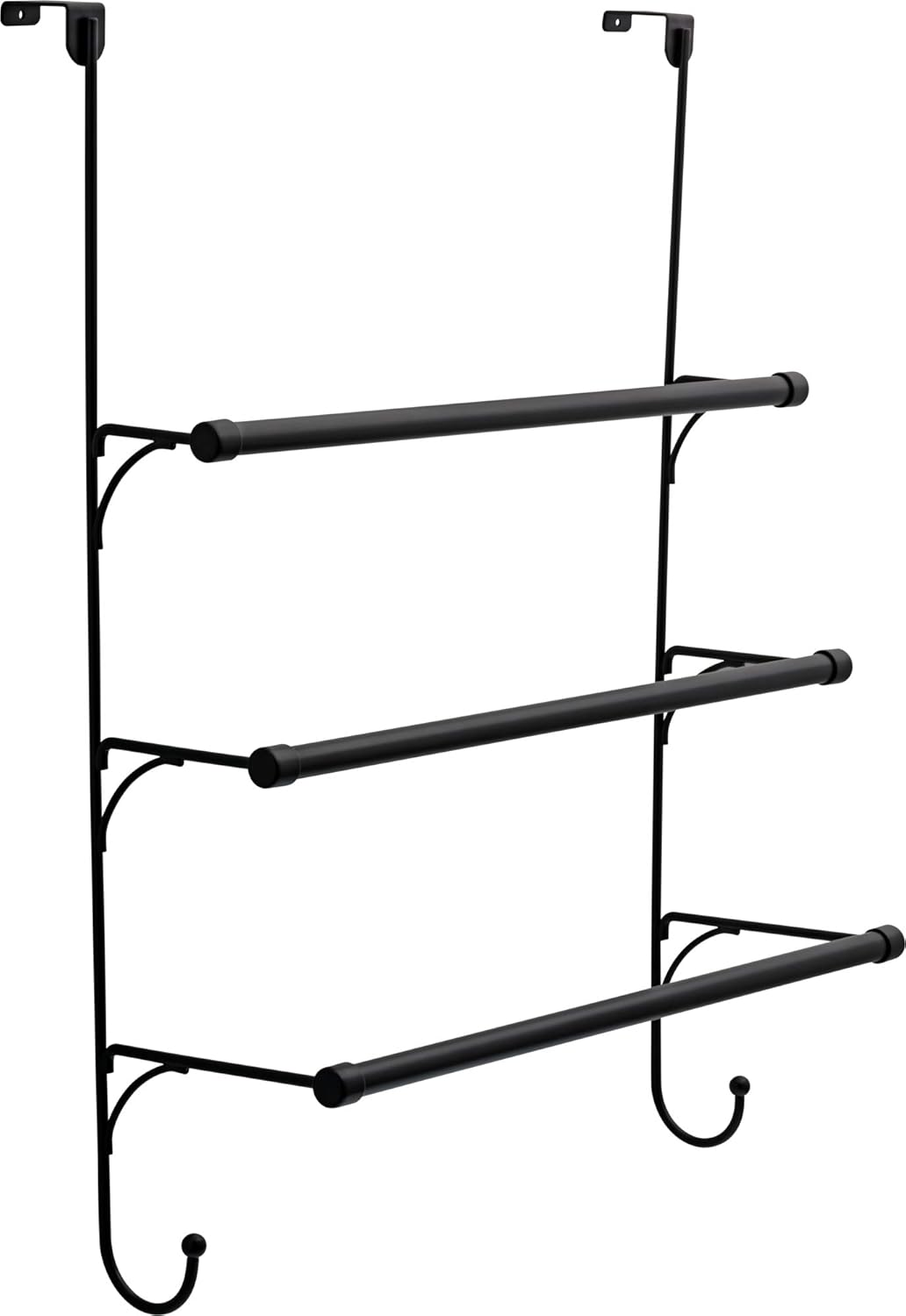 3-Tier Over-the-Door Towel Rack Matte Black
