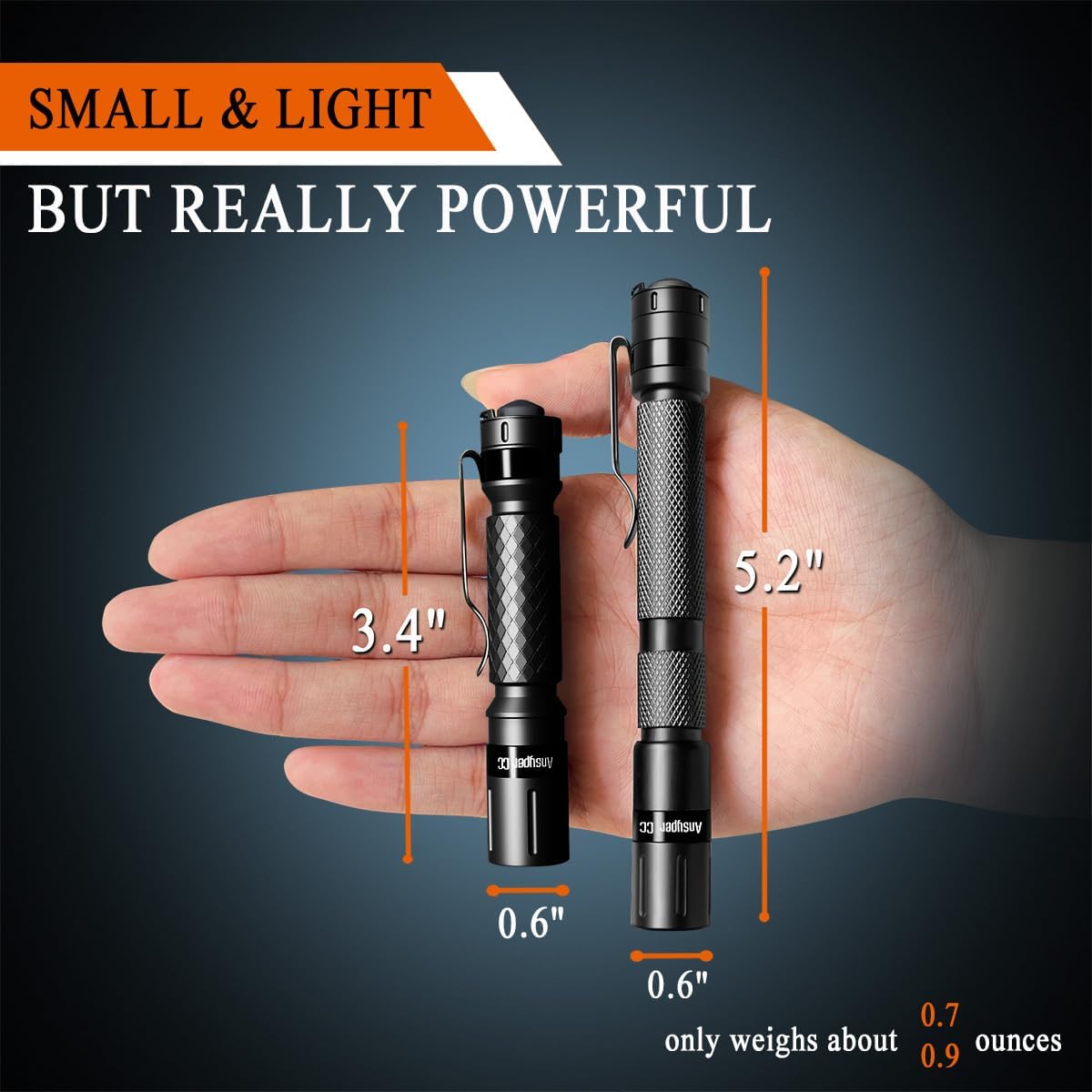Compact Flashlight with 3 Modes