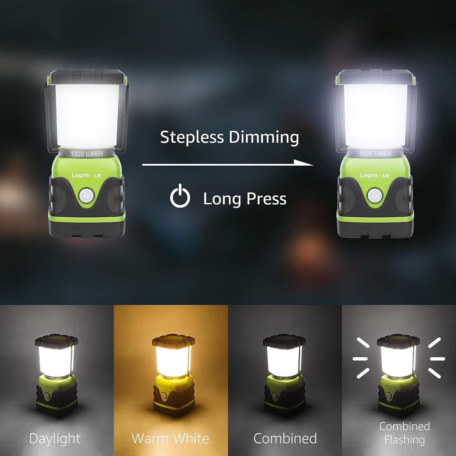 1000LM LED Camping Lantern Adjustable Spotlights 230 Beam Waterproof Easy to Use