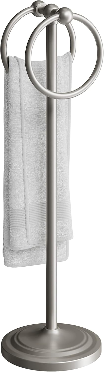 Space-Saving Stainless Steel Towel Holder with Anti-Slip Base
