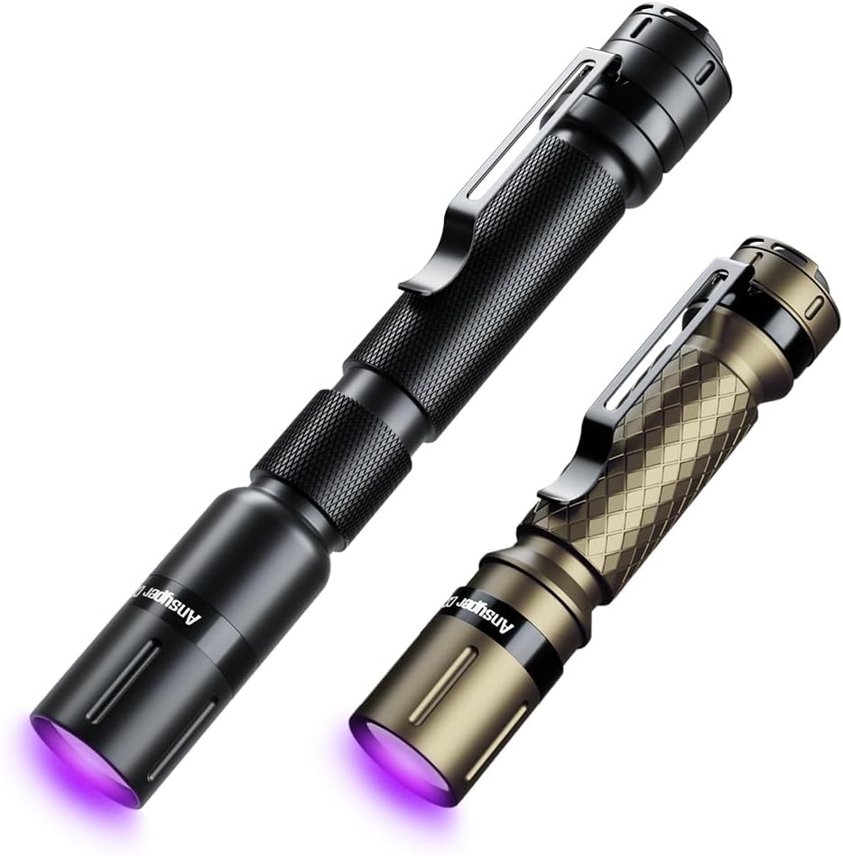 Ansyper CC UV Flashlight 2 Pack 395nm Black Light Detector