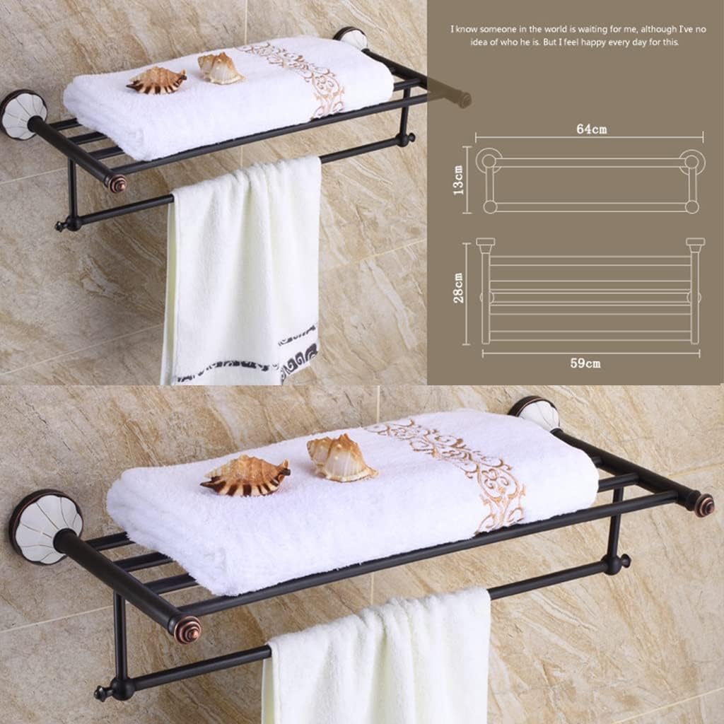 Versatile antique copper bath towel rack
