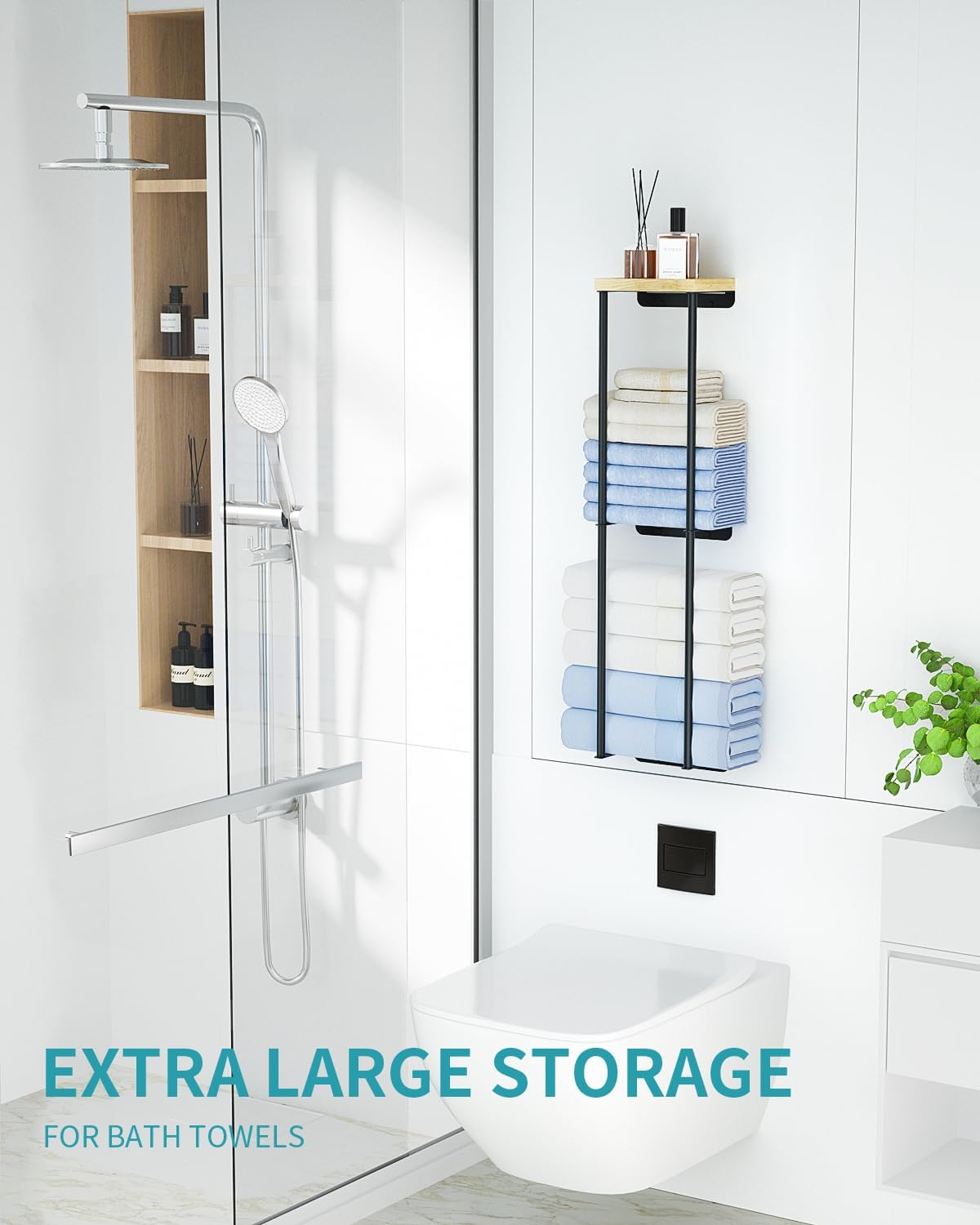 Stylish 2-Tier Metal Towel Rack