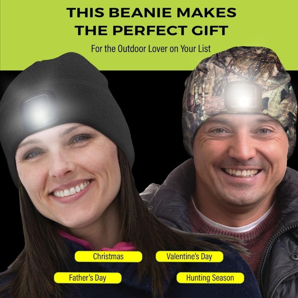 Powercap 30 USB Rechargeable LED Beanie - 150 Lumens - Dad Gift
