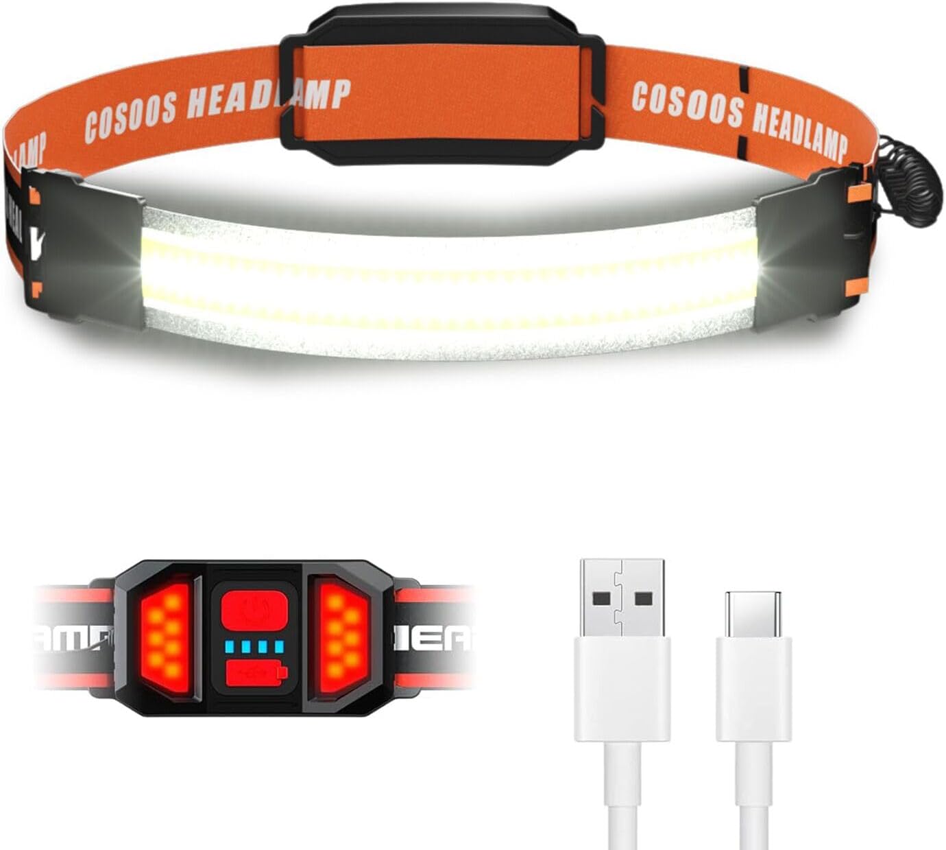 Cosoos Rechargeable LED Headlamp