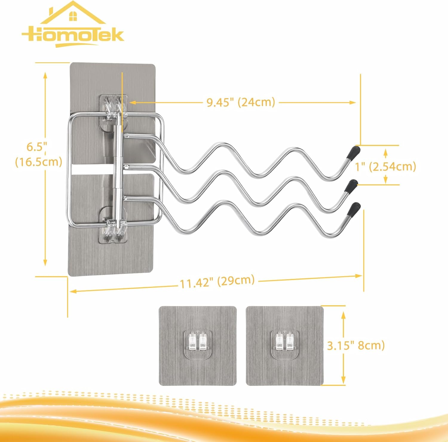 3-Arm Swivel Towel Rack for Space-Saving Use