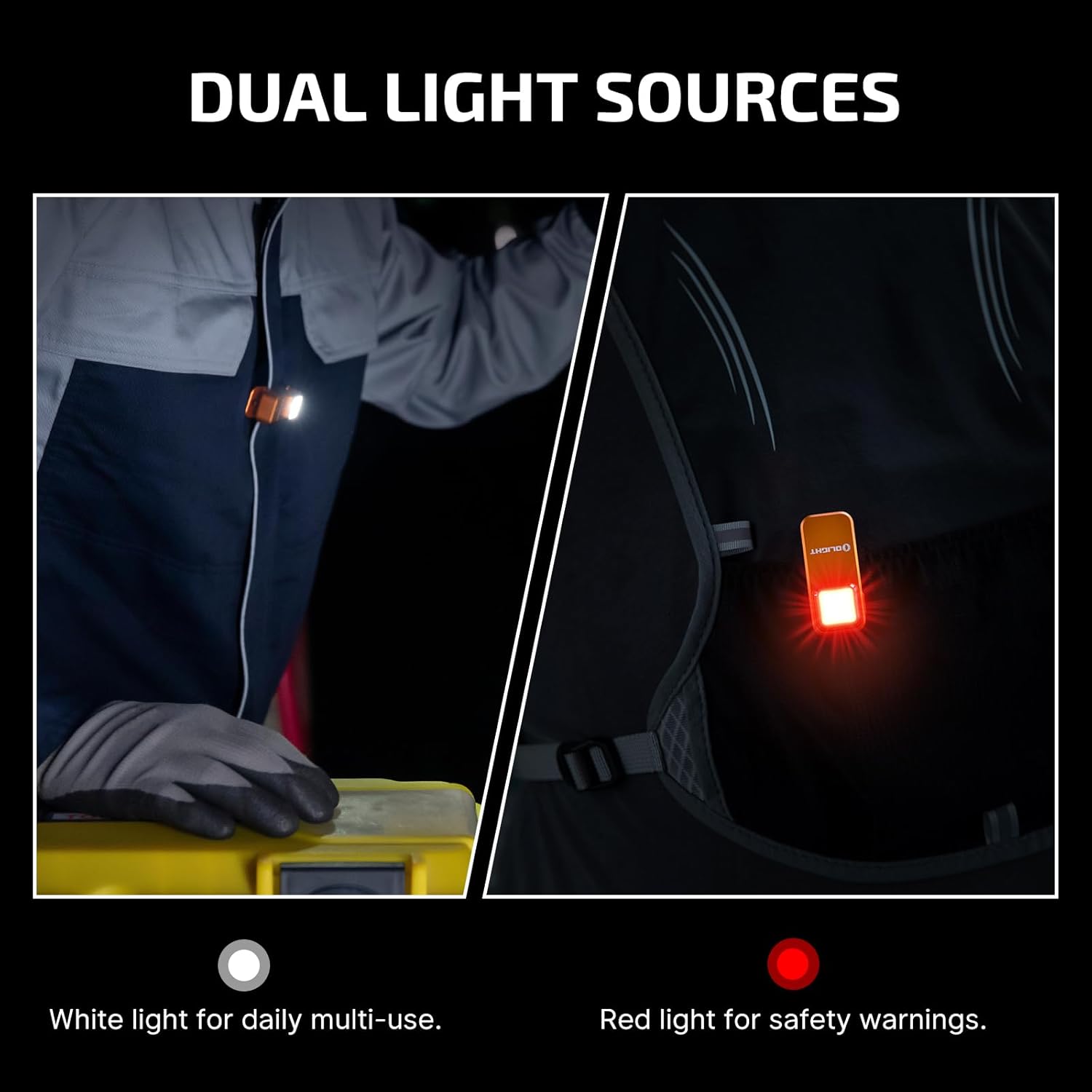 Powerful Dual Source EDC Flashlight Rechargeable Magnetic Clip