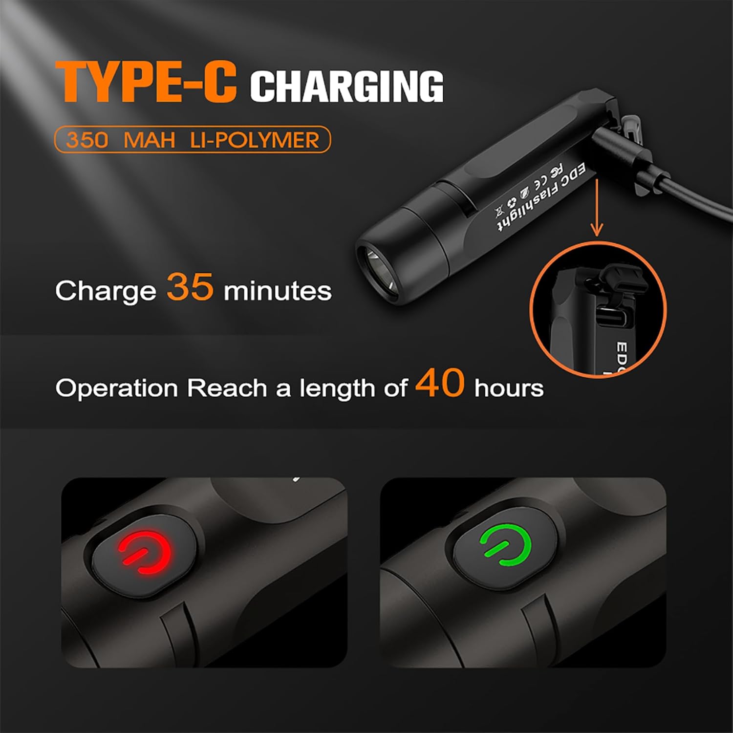 TUNENGES15 Keychain Flashlight