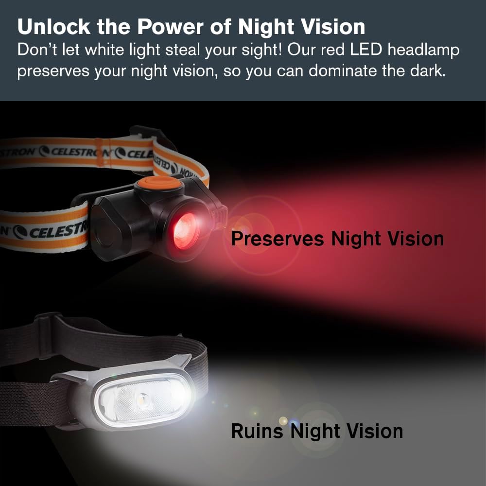 Celestron Night Vision Headlamp - 45 Adjustable for Astronomy Camping