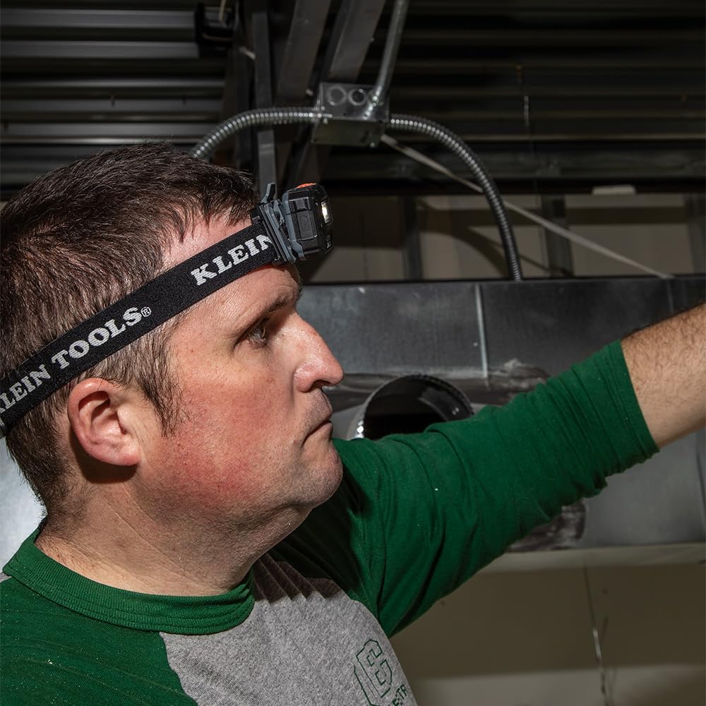 Klein Tools Rechargeable LED Headlamp Set with Bracket Fabric Strap