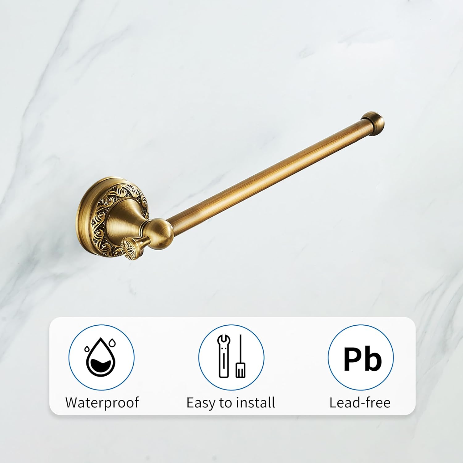 Heavy Duty Towel Bar Rustproof Brass Towel Holder