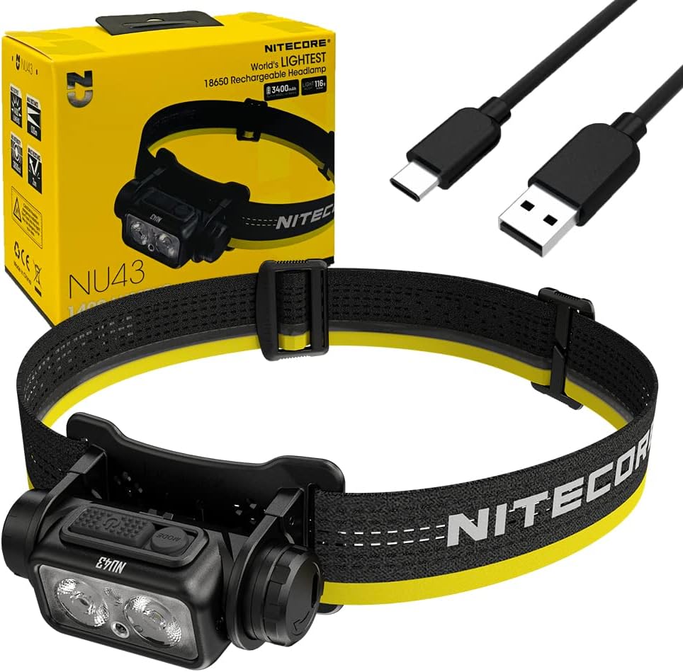 Nitecore NU43 - 1400 Lumens Eco-Sensa USB-C Rechargeable Headlamp