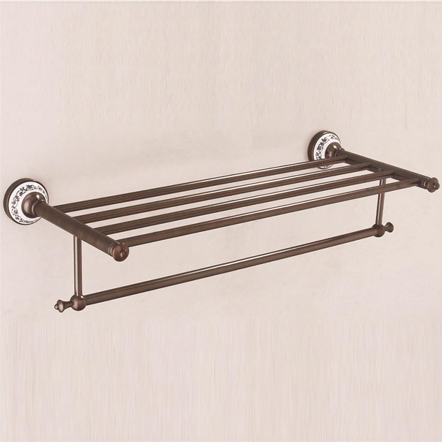 Stylish Brown Antique Brass Dual Tiers Bath Towel Rack