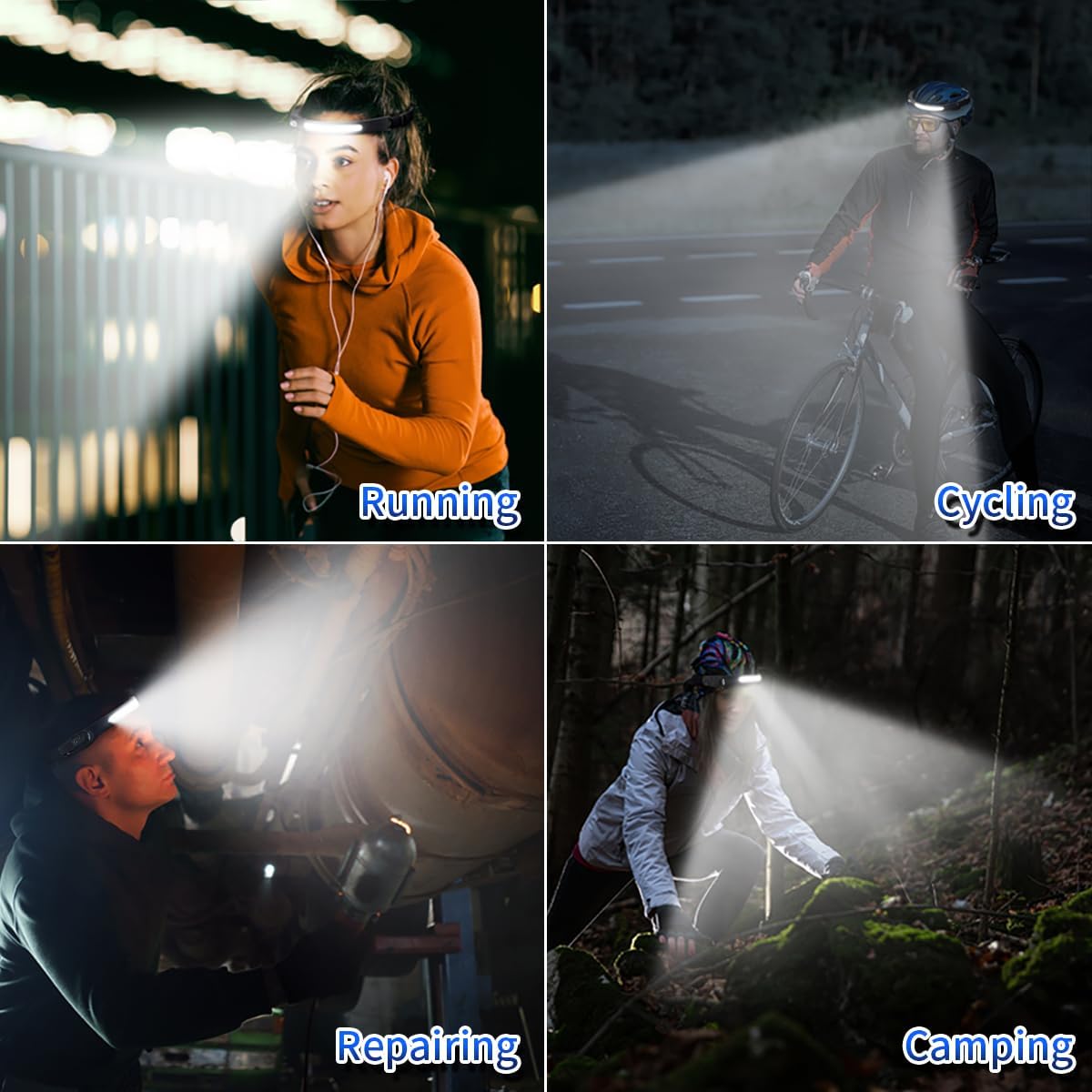 230 Headlamp Super Bright Rechargeable Multi-Mode Motion Sensor Waterproof