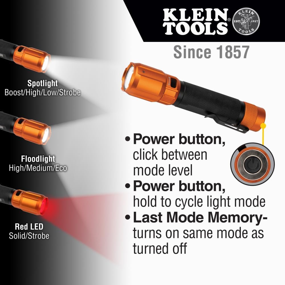 Rechargeable 2-Color LED Flashlight with Holster