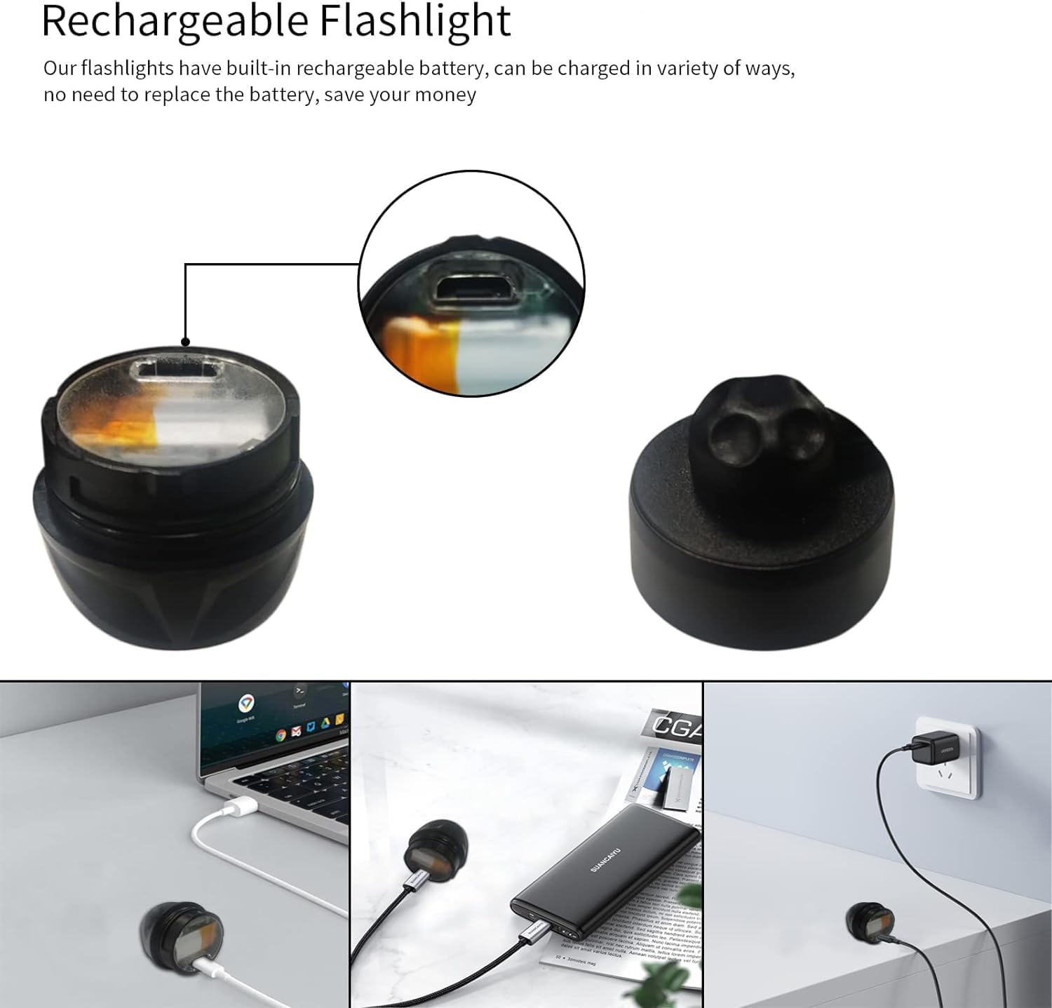 Rechargeable Hands-Free Flashlights