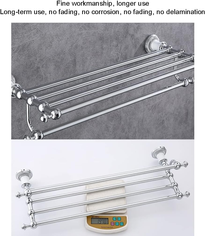 Double towel rack European silver multifunctional bathroom accessory
