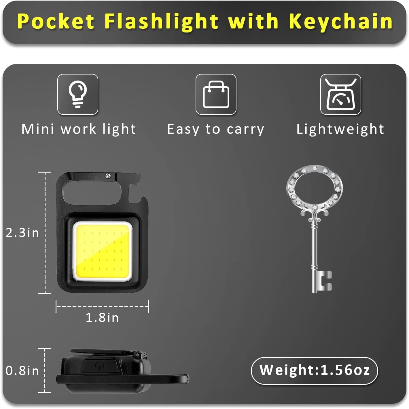 MAKDAK Work Light Keychain 4 Modes